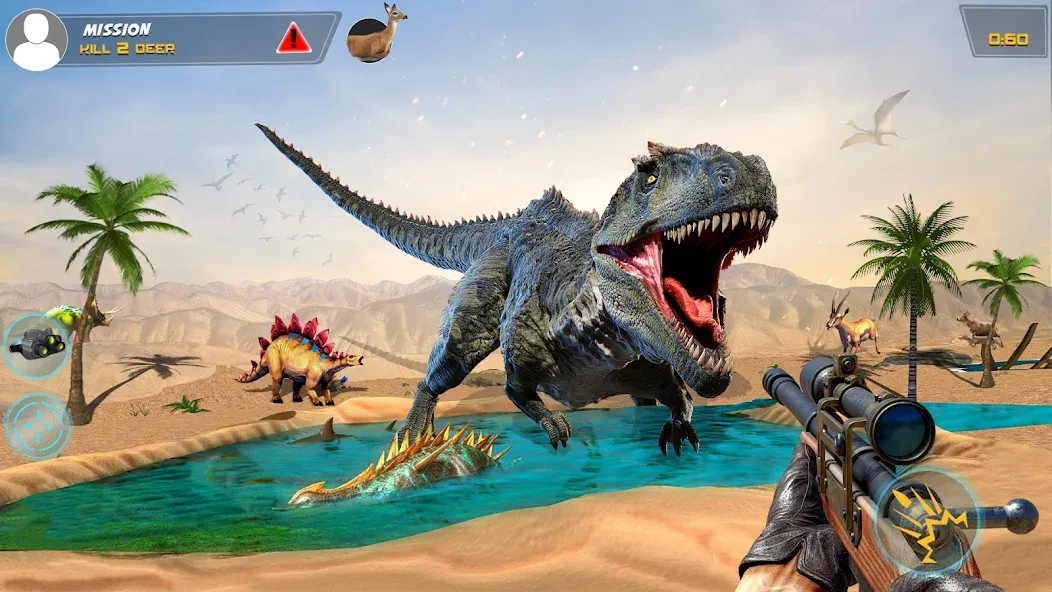 Dino Hunting Sniper Shooter 3D MOD APK на Android — Много денег — скриншот 1