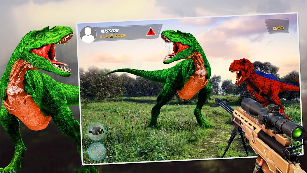 Dino Hunting Sniper Shooter 3D MOD APK на Android — Много денег — скриншот 2