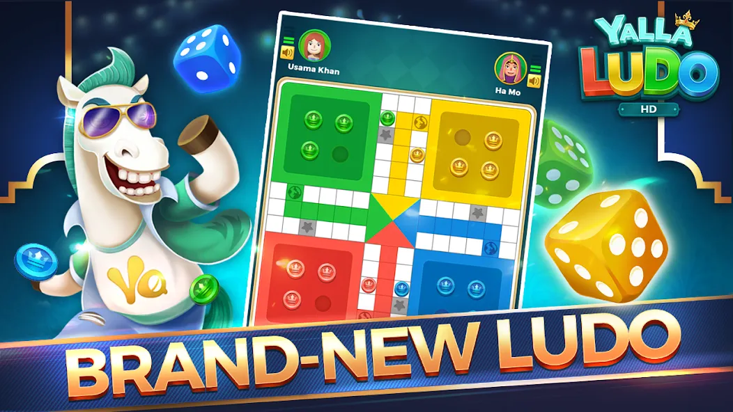 Yalla Ludo HD MOD — Много золота и алмазов на Андроид — скриншот 1