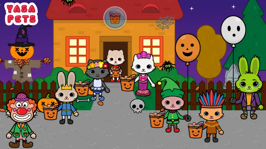 Yasa Pets Halloween MOD APK — Все открыто — скриншот 1