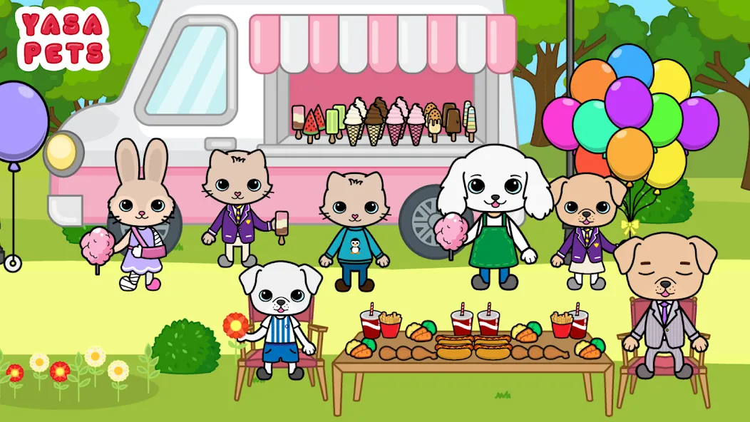 Скачать Yasa Pets Town (Мод: Все открыто) на Андроид — скриншот 2