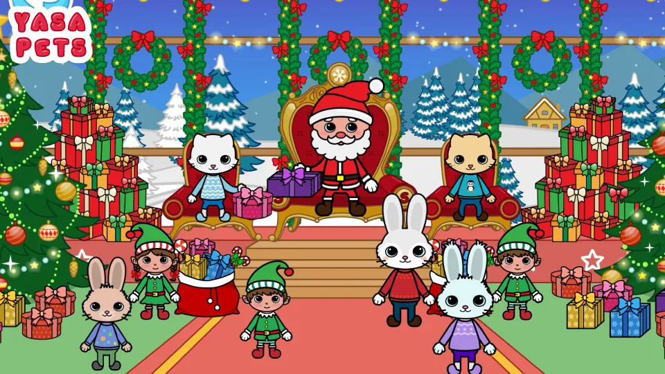 Yasa Pets Christmas на Андроид — Мод Все открыто — скриншот 1