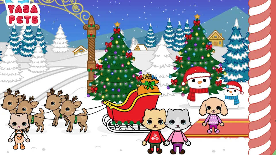 Yasa Pets Christmas на Андроид — Мод Все открыто — скриншот 2