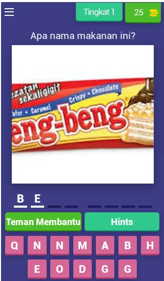 Tebak Makanan Ringan Indonesia на Андроид — Все ответы открыты — скриншот 1