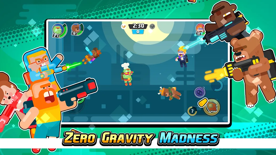 Gravity Brawl: Hero Shooter на Андроид — Мод Много денег — скриншот 1 Gravity Brawl: Hero Shooter на Андроид — Мод Много денег — скриншот 1
