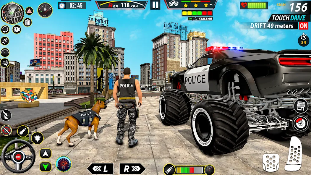 Скачать Police Monster Truck Car Games — Модификация Много денег — скриншот 1