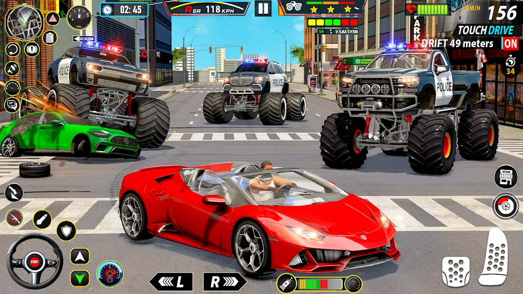 Скачать Police Monster Truck Car Games — Модификация Много денег — скриншот 3