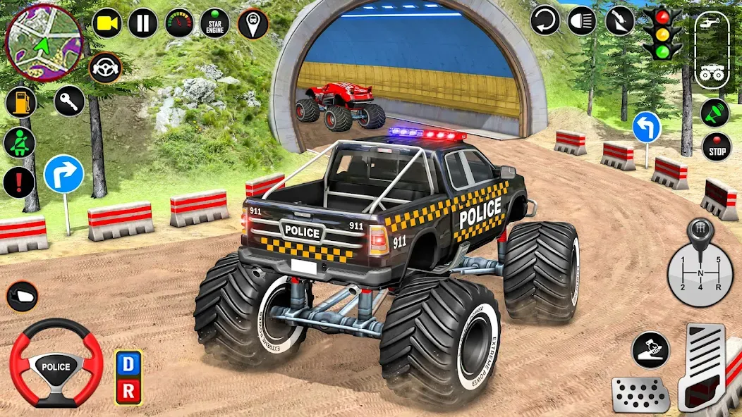 Скачать Police Monster Truck Car Games — Модификация Много денег — скриншот 4