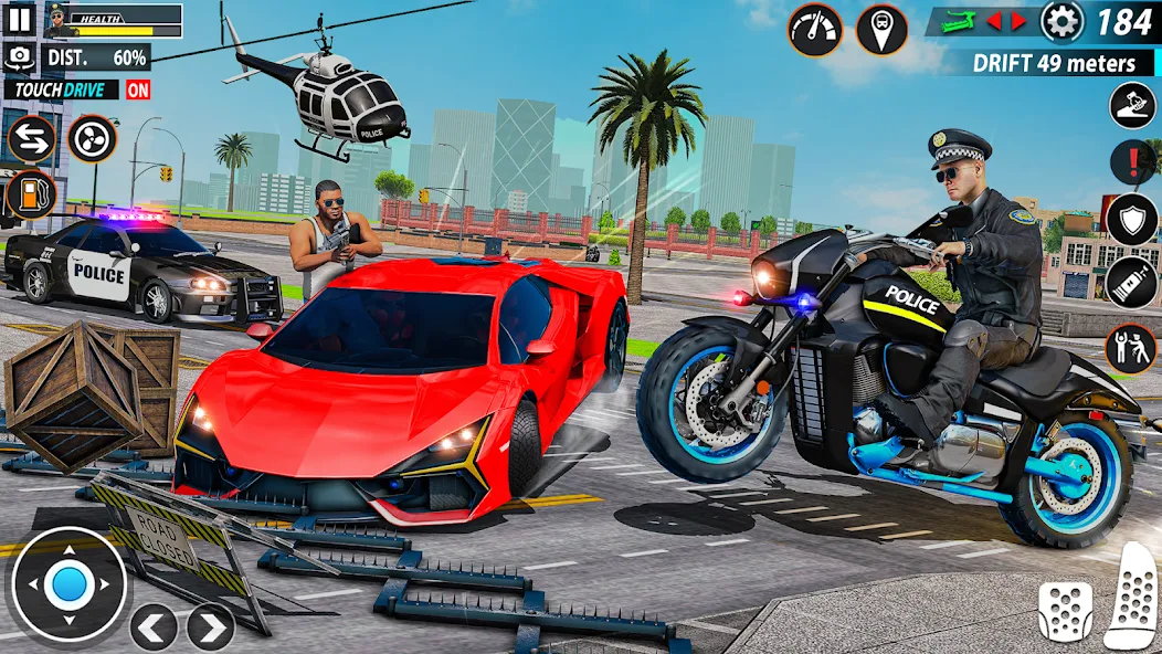Скачать Police Moto Bike Chase Crime с модом — Много денег — скриншот 3