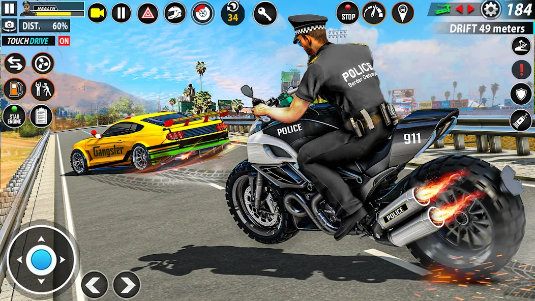 Скачать Police Moto Bike Chase Crime с модом — Много денег — скриншот 5