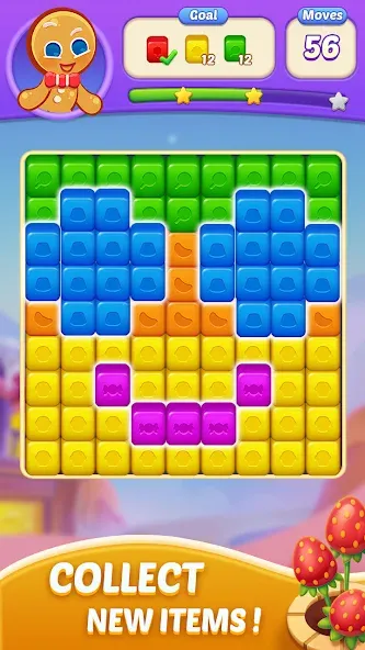 Candy Blast Fever:Cubes Crush MOD APK на Android — Много жизней и ходов — скриншот 1