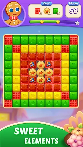 Candy Blast Fever:Cubes Crush MOD APK на Android — Много жизней и ходов — скриншот 2