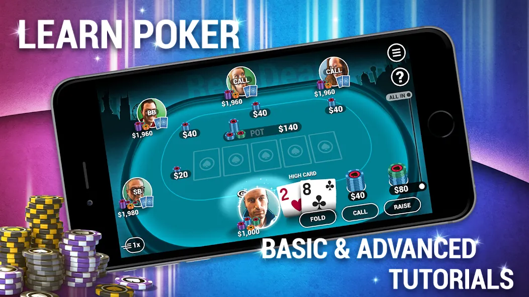 Скачать Learn How To Play Texas Poker — Последняя версия (Много денег) — скриншот 1