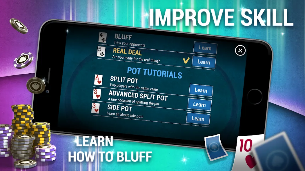 Скачать Learn How To Play Texas Poker — Последняя версия (Много денег) — скриншот 4