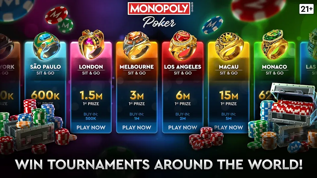 Взлом MONOPOLY Poker - Texas Holdem — Много денег — скриншот 2