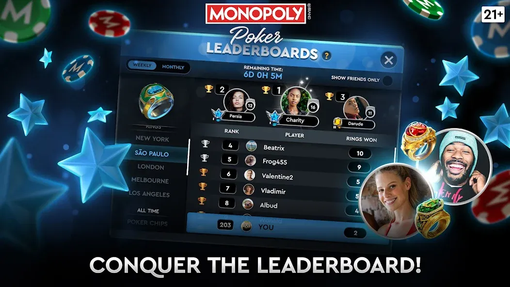 Взлом MONOPOLY Poker - Texas Holdem — Много денег — скриншот 5