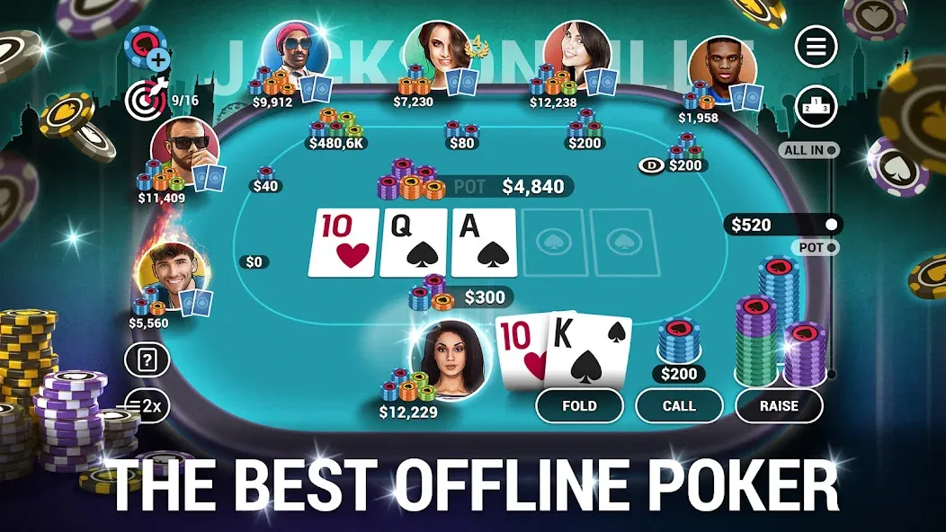 Скачать Poker World, Offline TX Holdem на телефон — Много денег — скриншот 1