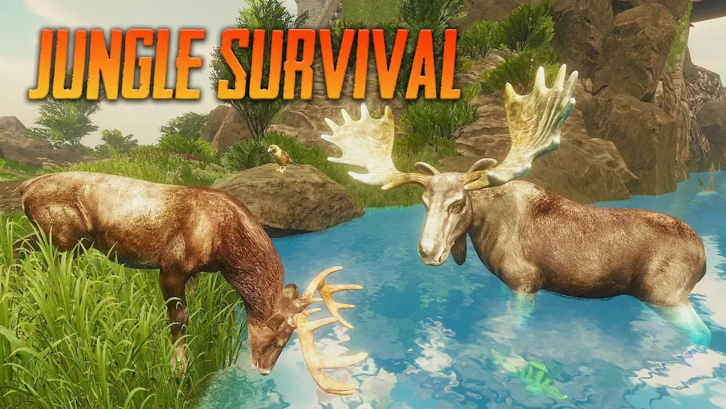 The Moose - Animal Simulator — Мод: Много денег и бесконечная выносливость — скриншот 1