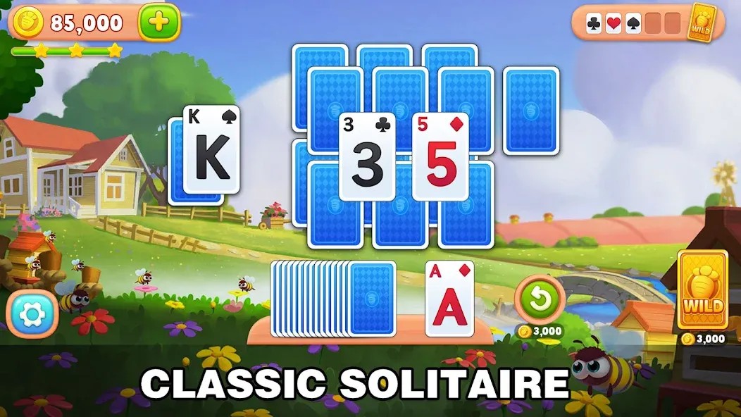 Solitaire Farm: Card Games MOD APK — Много золота и монет — скриншот 1
