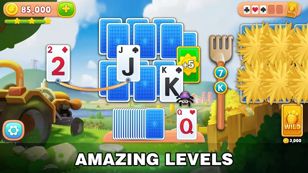 Solitaire Farm: Card Games MOD APK — Много золота и монет — скриншот 2