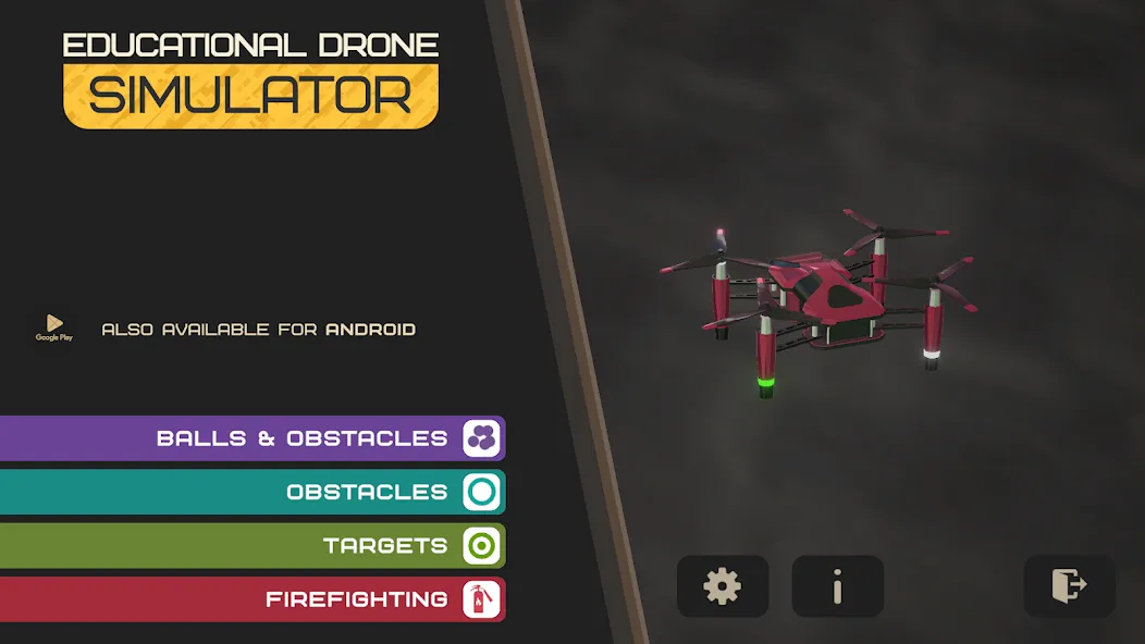 Edu Drone Simulator (Мод Много денег и все дроны разблокированы) — скриншот 1
