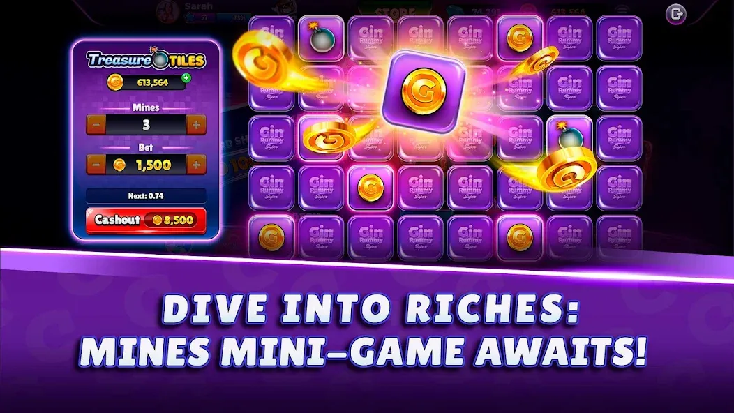Gin Rummy Super - Card Game — Мод: Много денег — скриншот 4