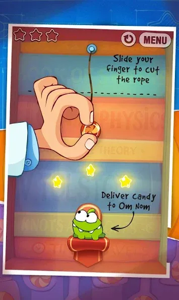 Скачать Cut the Rope: Experiments на Андроид — Много денег и подсказок — скриншот 5