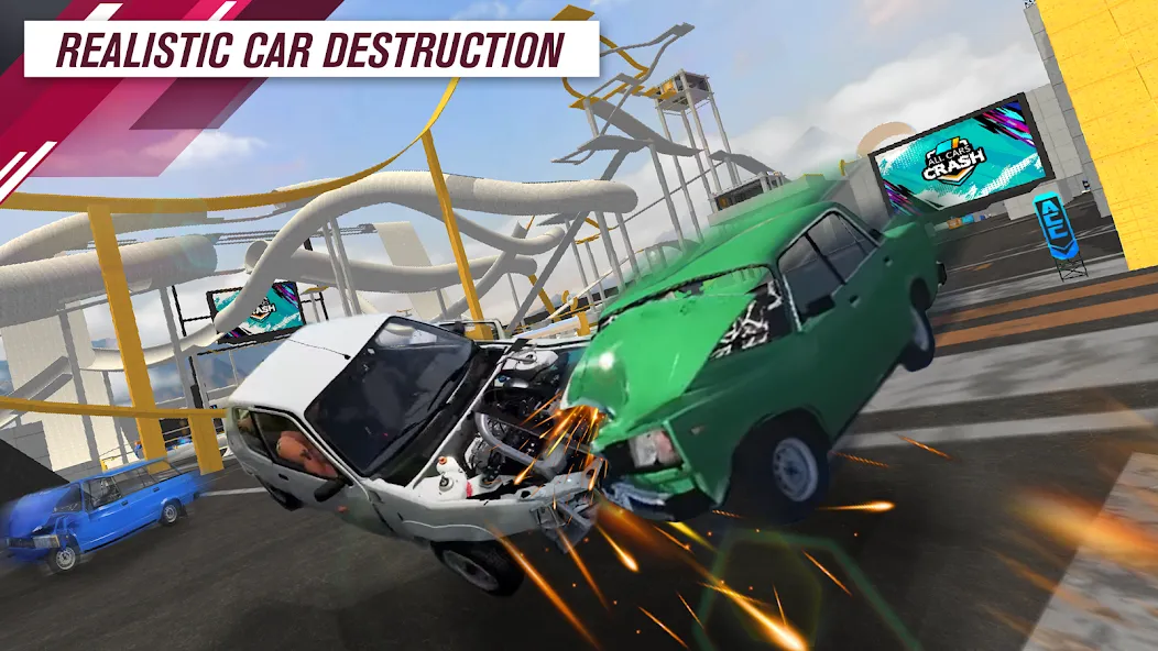 Скачать All Cars Crash на Андроид — Много денег — скриншот 2