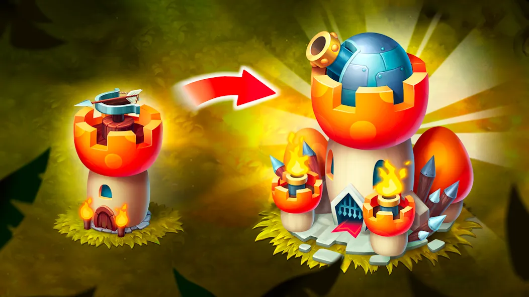Скачать Mushroom Wars 2: RTS Strategy на Андроид — Много денег и ресурсов — скриншот 3