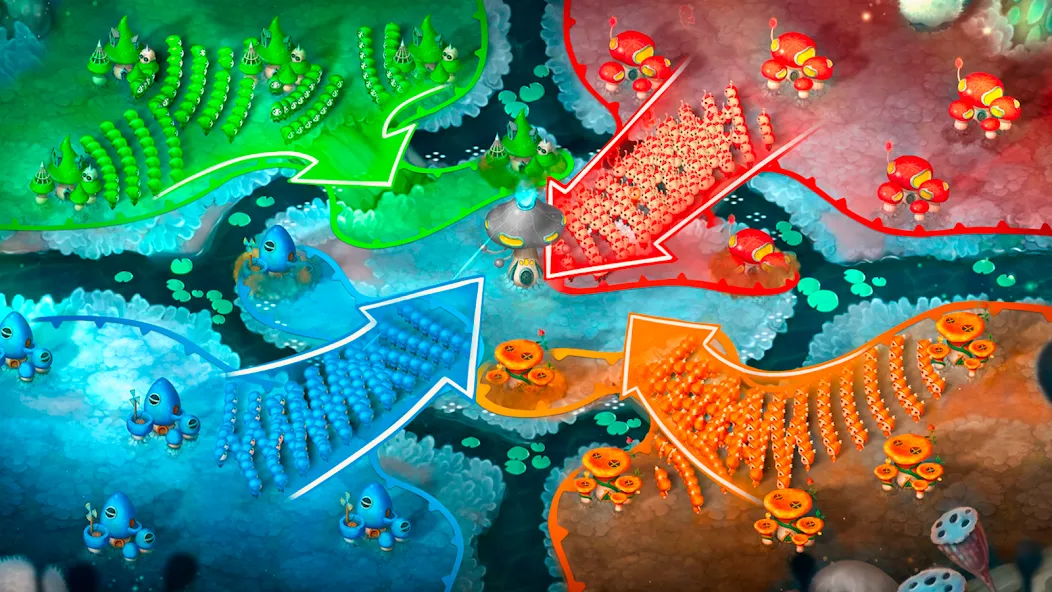 Скачать Mushroom Wars 2: RTS Strategy на Андроид — Много денег и ресурсов — скриншот 4