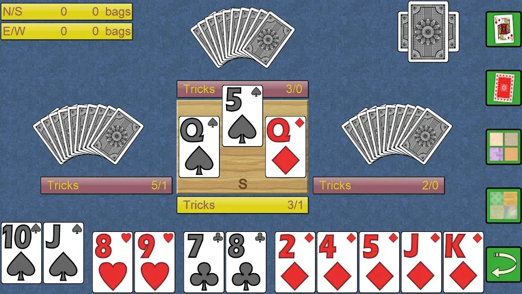 Spades V+, spades card game (Мод Все карты открыты) — скриншот 1