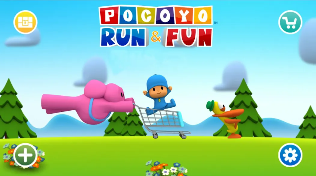 Скачать Pocoyo Run & Fun: Cartoon Jump на Android — Много денег — скриншот 1