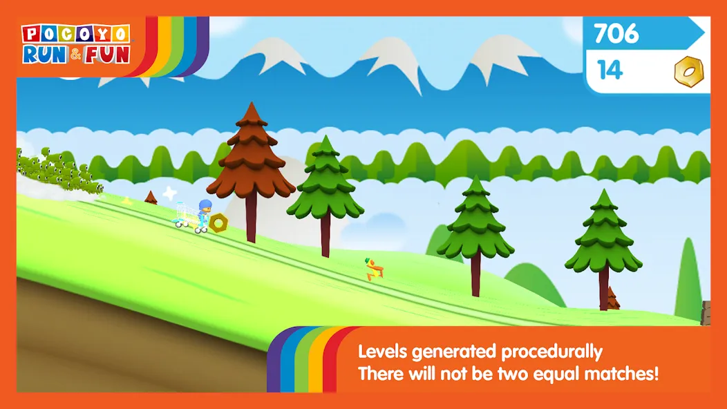 Скачать Pocoyo Run & Fun: Cartoon Jump на Android — Много денег — скриншот 2