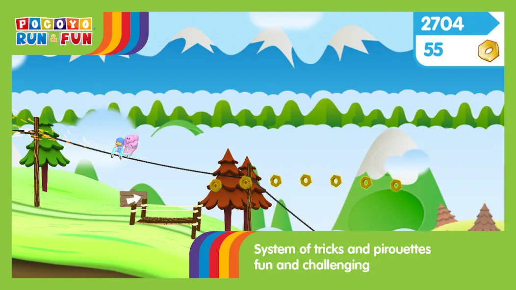 Скачать Pocoyo Run & Fun: Cartoon Jump на Android — Много денег — скриншот 4