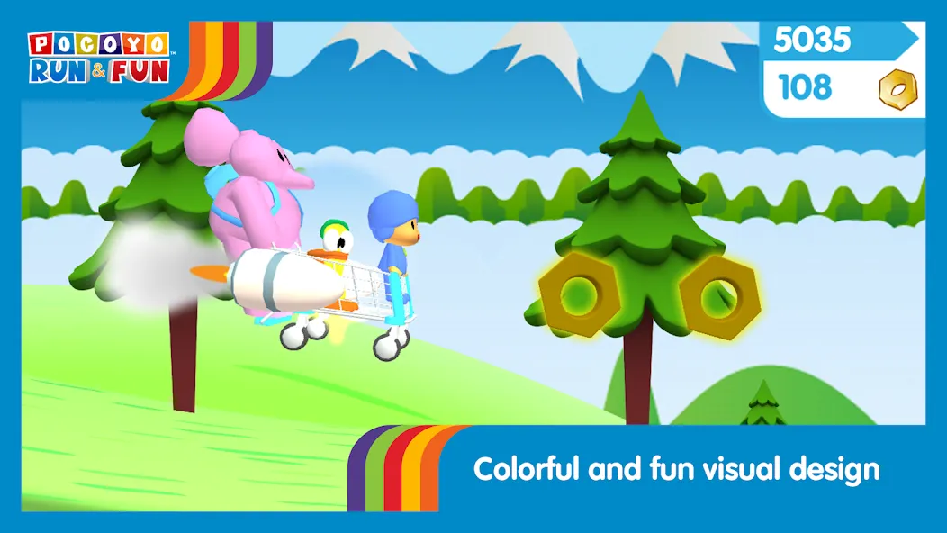Скачать Pocoyo Run & Fun: Cartoon Jump на Android — Много денег — скриншот 5