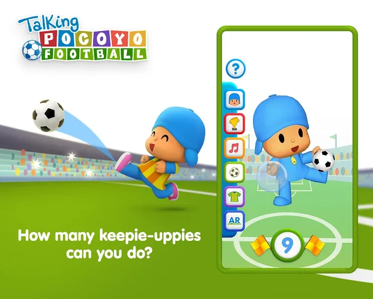 Talking Pocoyo Football MOD APK — Много денег — скриншот 1 Talking Pocoyo Football MOD APK — Много денег — скриншот 1
