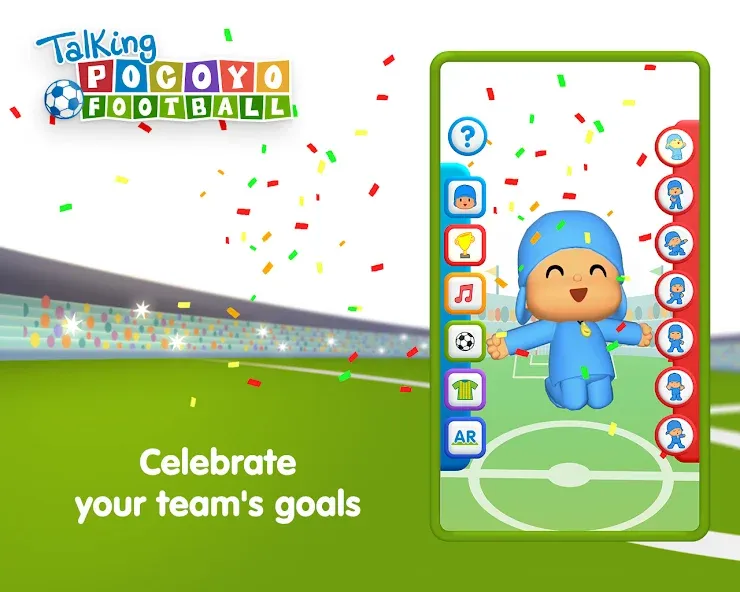 Talking Pocoyo Football MOD APK — Много денег — скриншот 3 Talking Pocoyo Football MOD APK — Много денег — скриншот 3