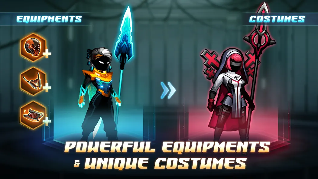 Скачать Cyber Fighters: Offline Game на Андроид — Много денег и кристаллов — скриншот 3