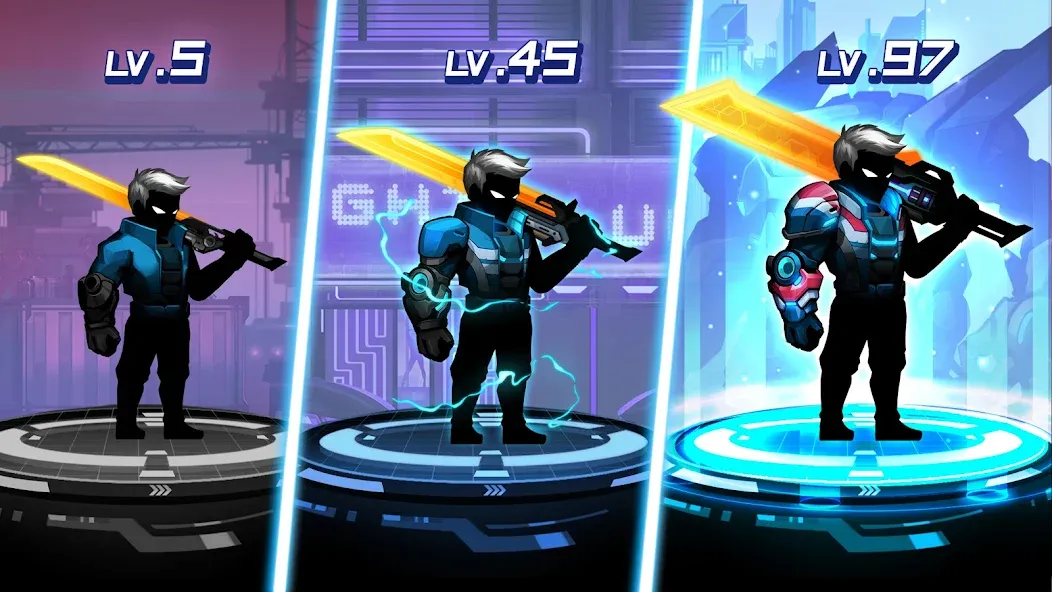 Скачать Cyber Fighters: Offline Game на Андроид — Много денег и кристаллов — скриншот 4