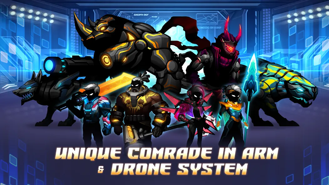 Скачать Cyber Fighters: Offline Game на Андроид — Много денег и кристаллов — скриншот 5