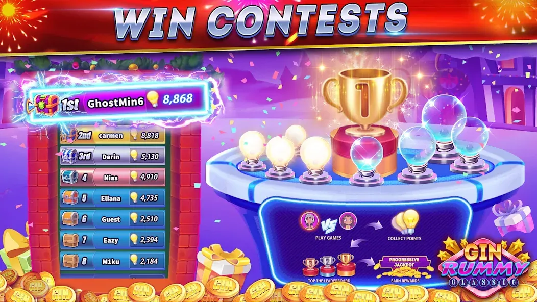Скачать Gin Rummy Online & Offline (Мод: Много денег) на Андроид — скриншот 2