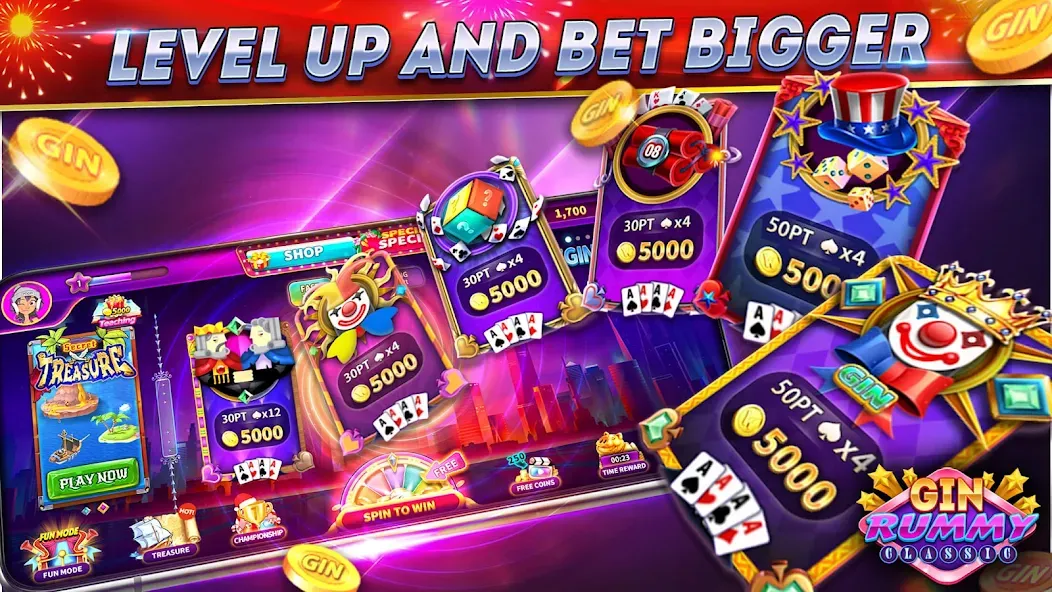 Скачать Gin Rummy Online & Offline (Мод: Много денег) на Андроид — скриншот 3