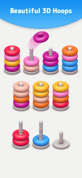 Скачать Color Sort 3D — Hoop Stack на Android — Много денег — скриншот 1 Скачать Color Sort 3D — Hoop Stack на Android — Много денег — скриншот 1