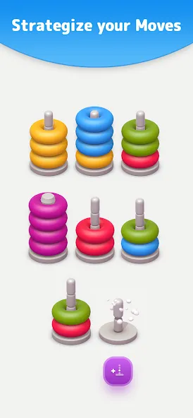 Скачать Color Sort 3D — Hoop Stack на Android — Много денег — скриншот 2 Скачать Color Sort 3D — Hoop Stack на Android — Много денег — скриншот 2