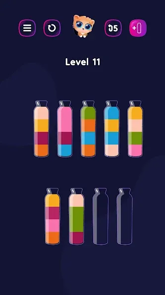 Get Color - Water Sort Puzzle — Мод: Бесконечные подсказки — скриншот 2