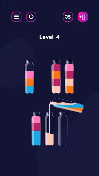 Get Color - Water Sort Puzzle — Мод: Бесконечные подсказки — скриншот 5