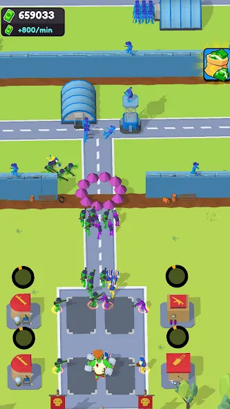 Скачать Zombie Factory Attack (Мод: Много денег и кристаллов) на Андроид — скриншот 1
