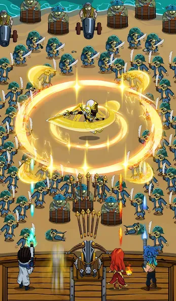 Zombie War Idle Defense Game Mod APK Много денег и кристаллов — Скачать на Андроид — скриншот 1