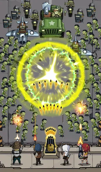 Zombie War Idle Defense Game Mod APK Много денег и кристаллов — Скачать на Андроид — скриншот 3