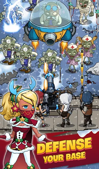 Zombie War Idle Defense Game Mod APK Много денег и кристаллов — Скачать на Андроид — скриншот 5